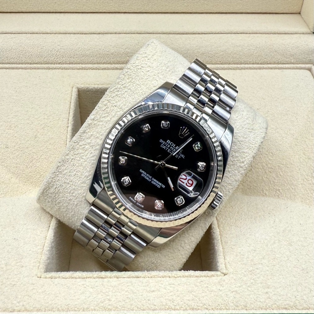 Roulette Dial Rolex Datejust Black Diamond Dial